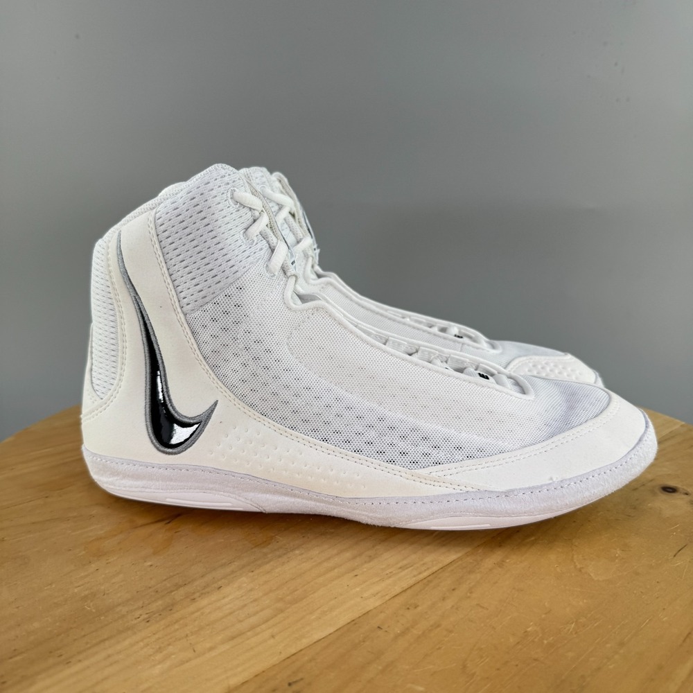 Nike Inflict 4 Mens Size 11.5 White Black Wrestling Shoes Boxing Lace Up NEW